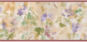 300x144 Elegant Pastel Watercolor Flowers Cream 2 Rolls 30 Feet 30