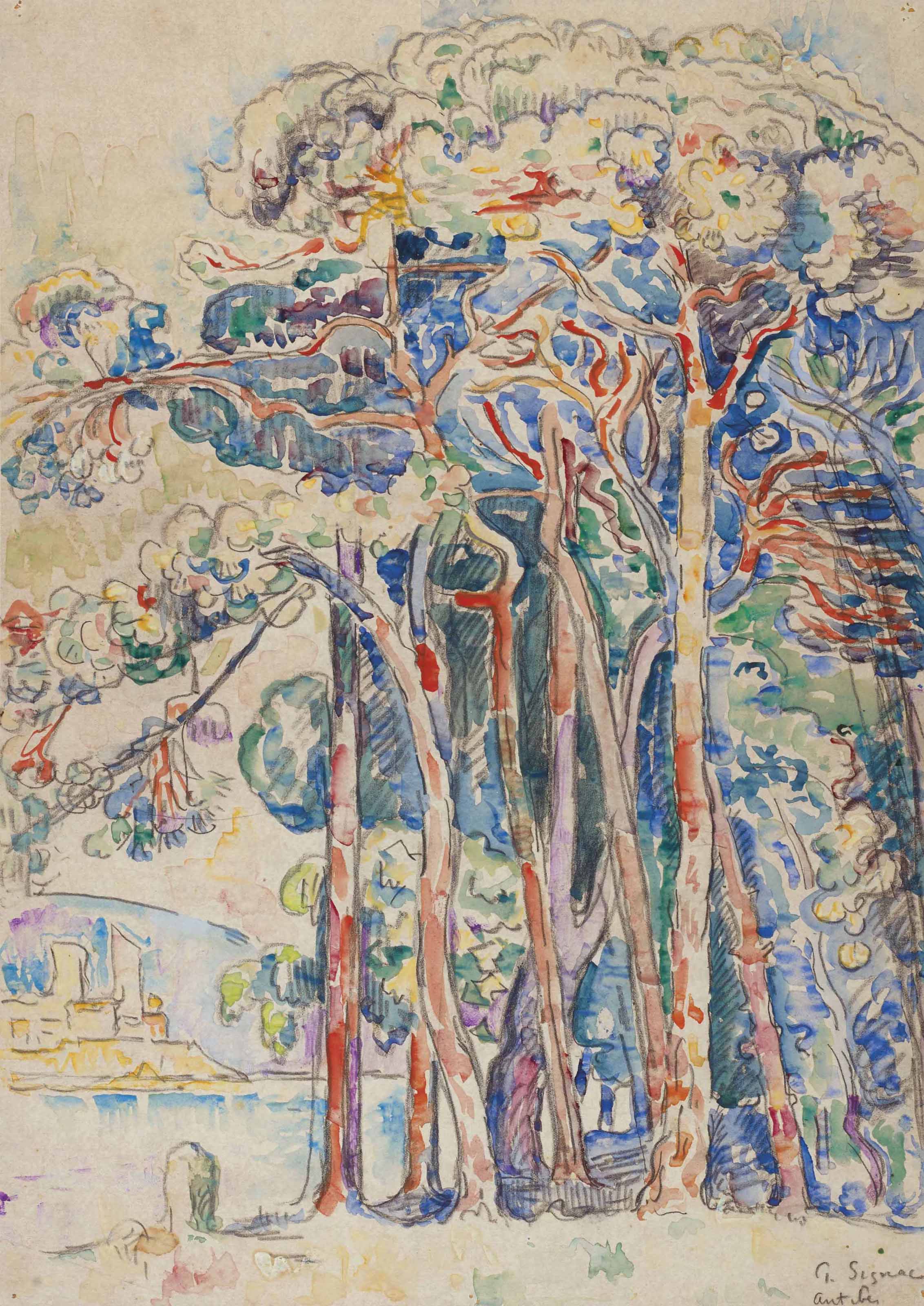 2265x3200 Paul Signac (1863 1935) Antibes, Le Fort Depuis Juan Les Pins