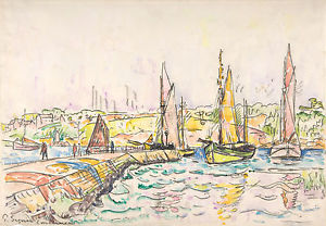 300x208 Paul Signac Watercolor Reproduction Concarneau, No. 2, 1925