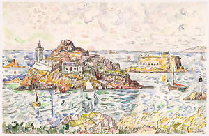 300x195 Paul Signac Watercolor Reproduction Morlaix, River Entrance