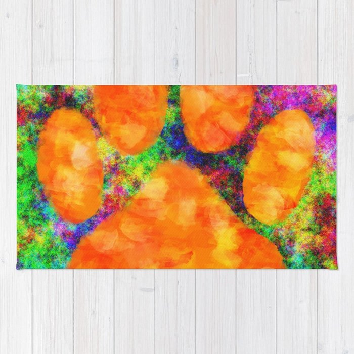 700x700 Dog Paw Print Watercolor Rug By Almdrs Society6