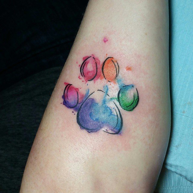 640x640 Image Result For Paw Print Watercolor Tattoo Tatoos