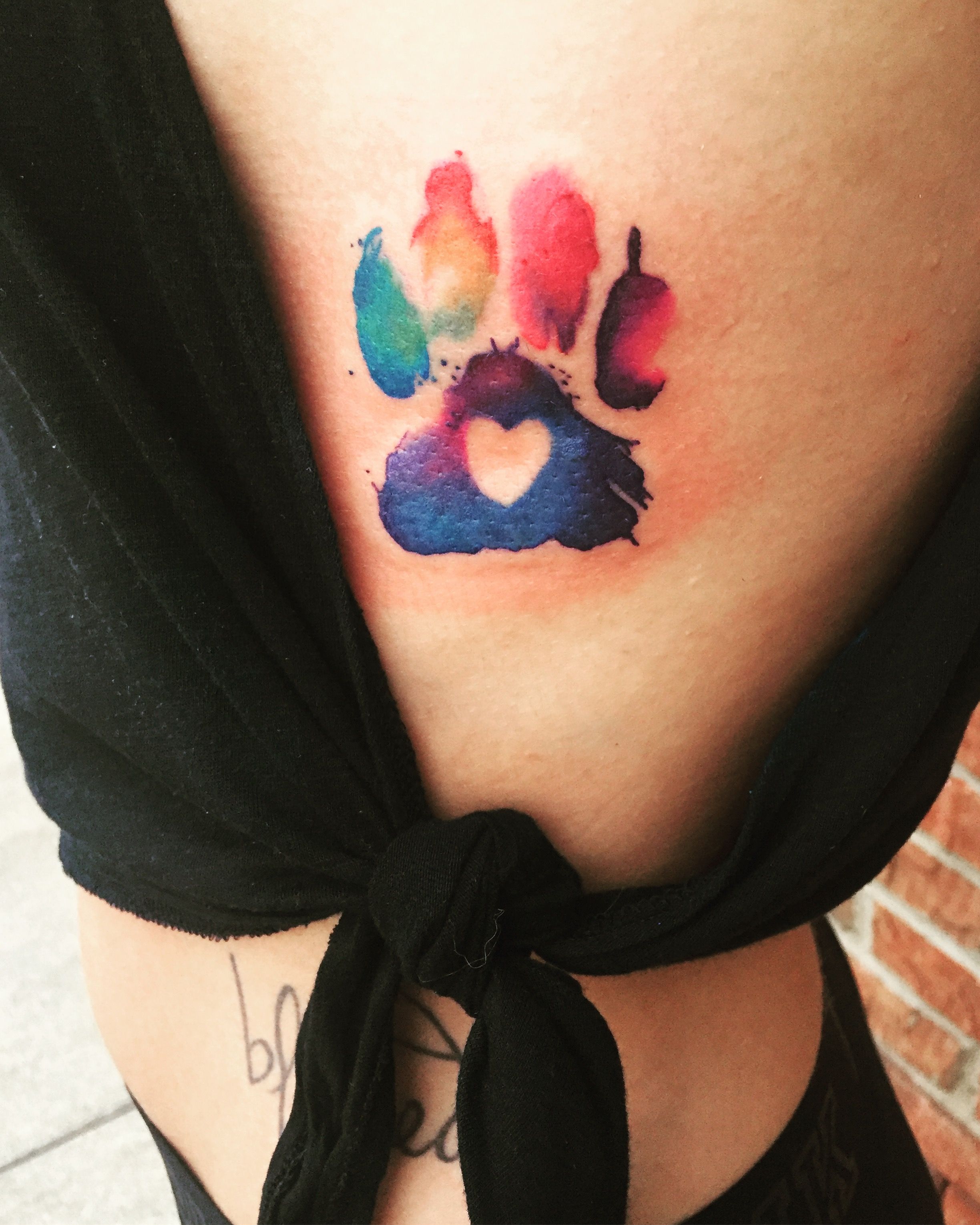 2448x3059 Watercolor Paw Print With The Colors Of My Dogs Birth Stones