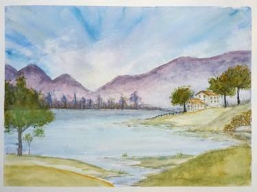 375x281 Misty Morning Peace Watercolor Painting Painting By Yulia Schuster