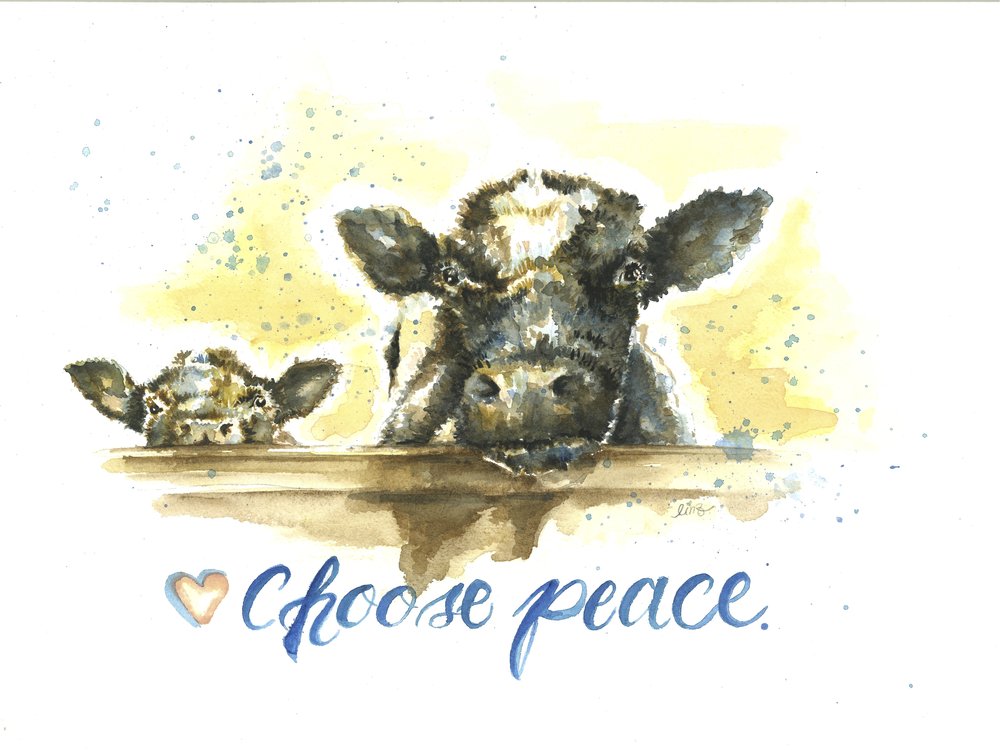 1000x750 Original Choose Peace Watercolor Painting Lindsay Leigh Art