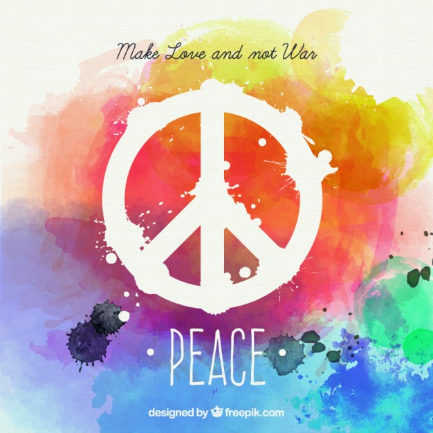 626x626 Watercolor Peace Card In Colorful Style Vector Premium Download