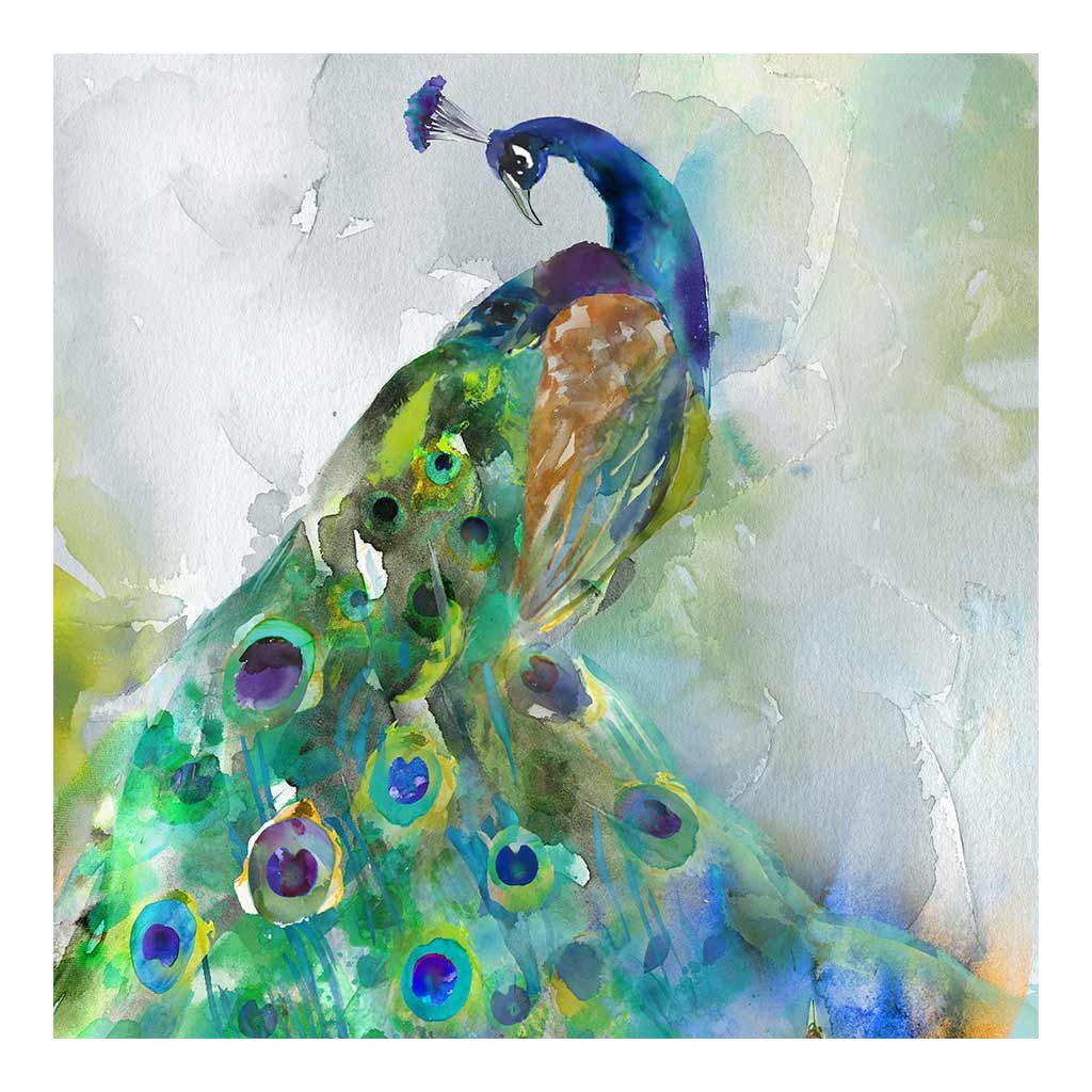 1024x1024 Watercolor Peacock Urban Home