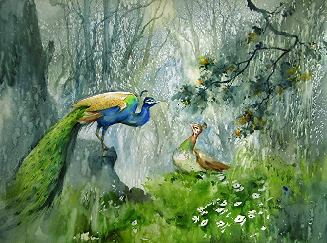 671x500 Peacock (Watercolor Painting By Sandeep Yadav) Sandeep Yadav