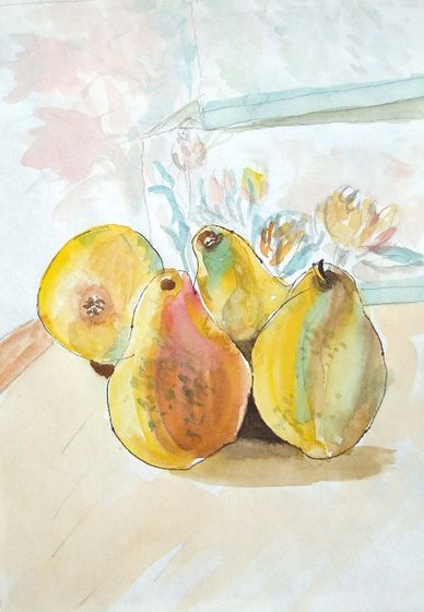 388x560 How To Paint A Series Of Pears In Watercolor 7 Steps