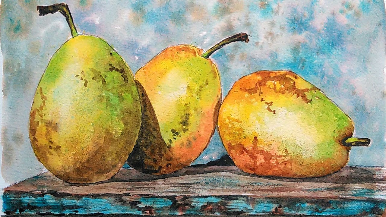 1280x720 Live Watercolor Pears 1230pm Eastern Time Free Painting Class