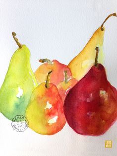 236x314 Pear Watercolor By Valerie Weller