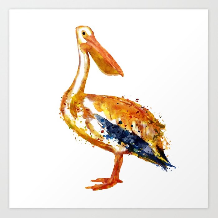 700x700 Pelican Watercolor Painting Art Print By Marianvoicu Society6