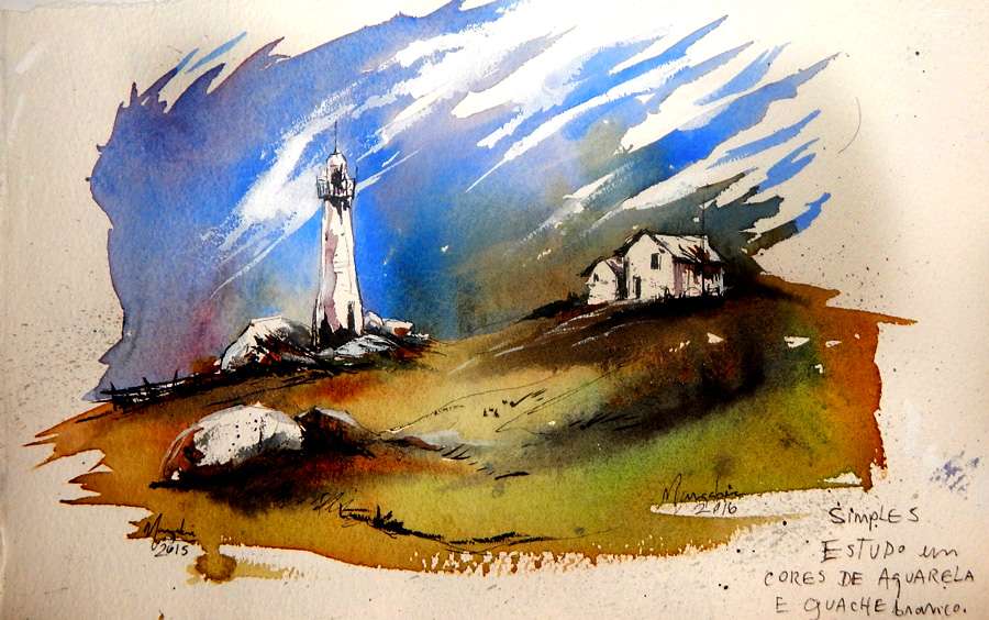 900x564 Study Pen, Ink And Watercolor