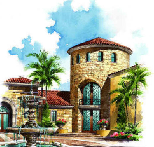 528x503 Pen And Inkwatercolor Architectural Rendering