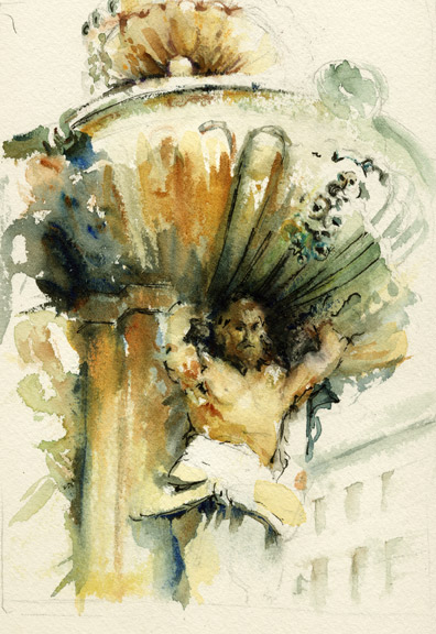 396x576 Fountain Watercolor And Pen And Ink