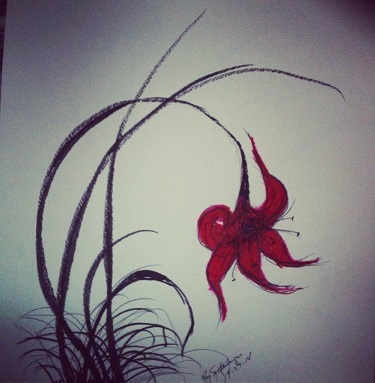 375x383 Pen, Ink, And Watercolor Paintings Of Flowers