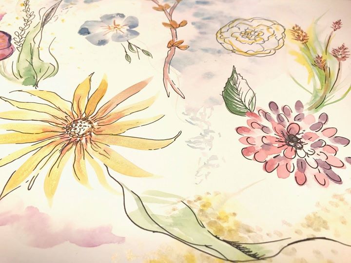 720x540 Pen, Ink Amp Watercolor Flowers