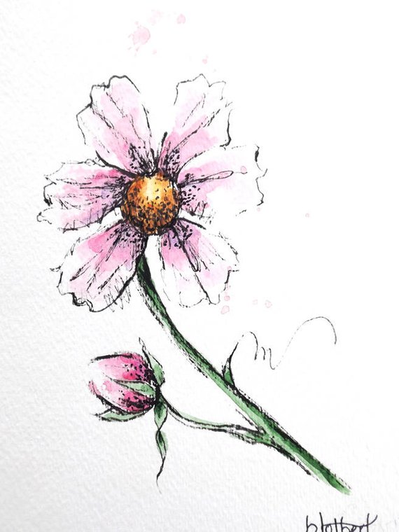 Pen And Ink Watercolor Flowers at GetDrawings | Free download