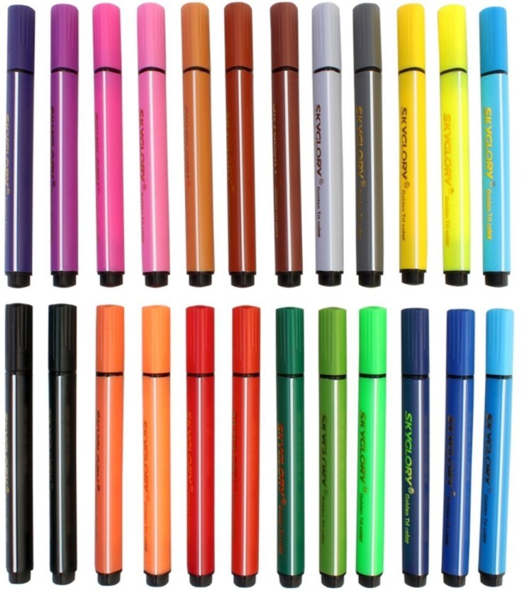 736x832 Sky Glory 24 Assorted Colors Watercolor Marker Nib