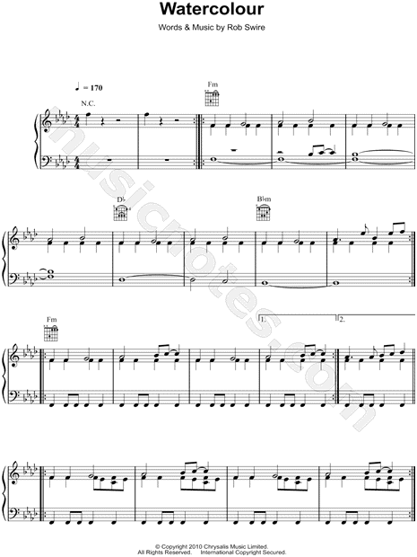 465x620 Pendulum Watercolour Sheet Music In F Minor (Transposable