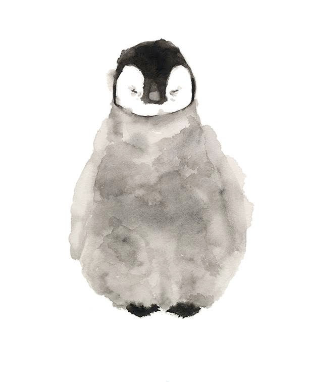 612x756 Penguin Watercolor Print Etsy