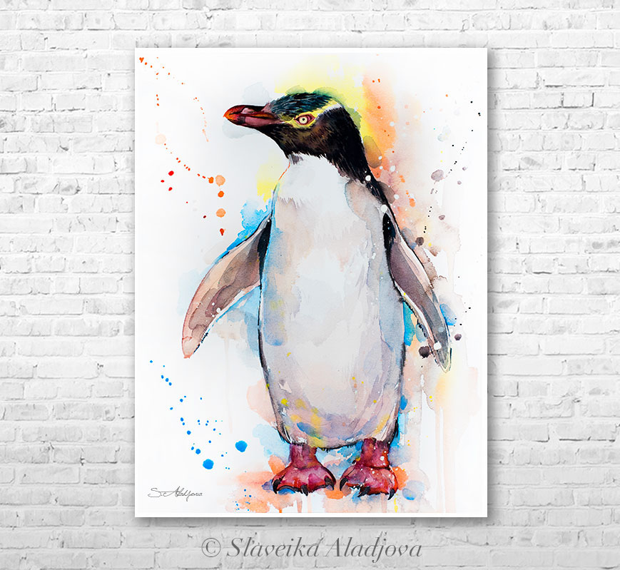 869x799 Yellow Eyed Penguin Watercolor By Slaveika Aladjova On Behance