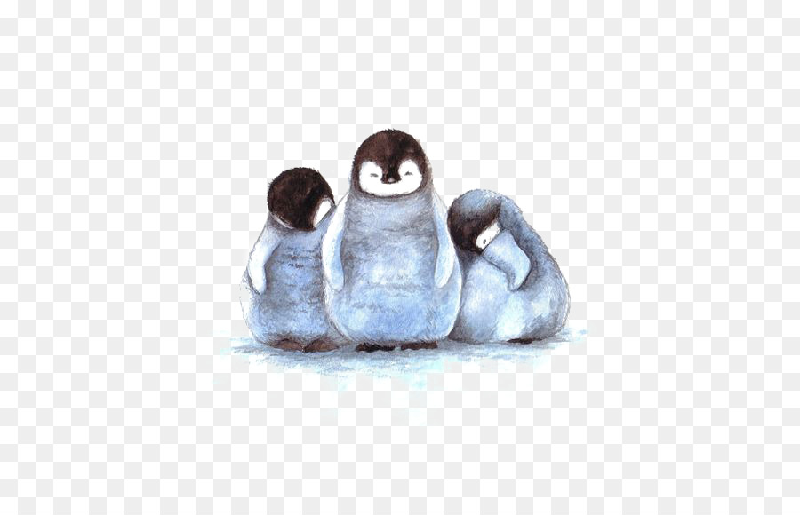 900x580 Baby Penguins Art Drawing Watercolor Painting