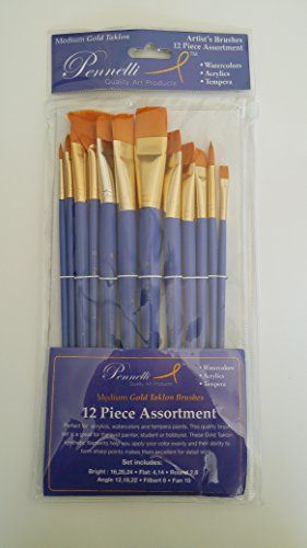 281x500 Pennelli 12 Piece Medium Gold Taklon Brushes Read More Reviews
