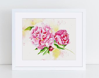 340x270 Peonies Watercolor Etsy