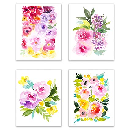 425x425 Floral Watercolor Pastel Fine Art Prints