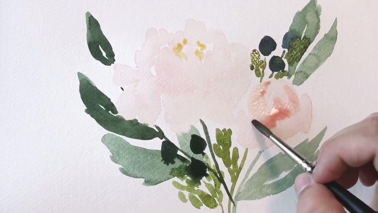 1280x720 Real Time Loose Watercolor Peony