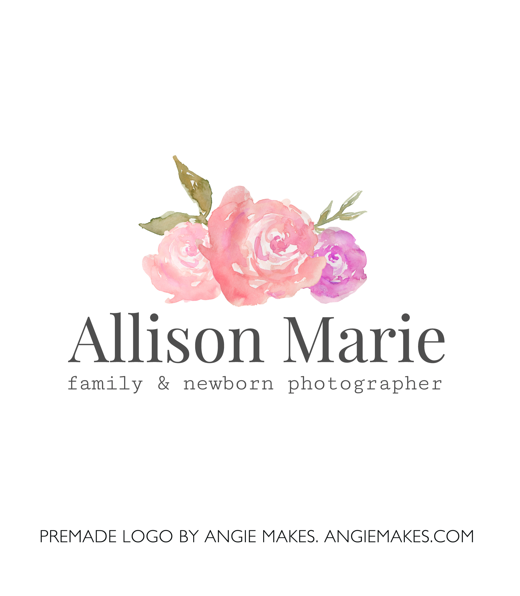 1806x2070 Watercolor Peony Logo