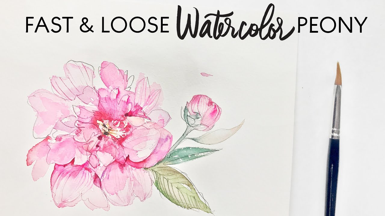 1280x720 Fast And Loose Watercolor Peony Demo