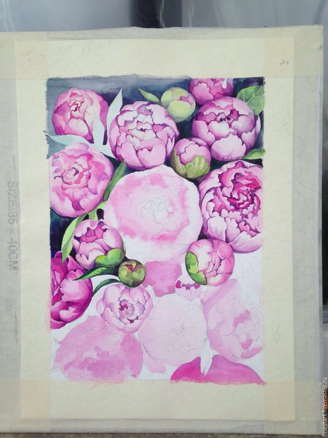 1125x1500 Painting With Watercolors Crimson Bouquet Of Peonies Watercolor