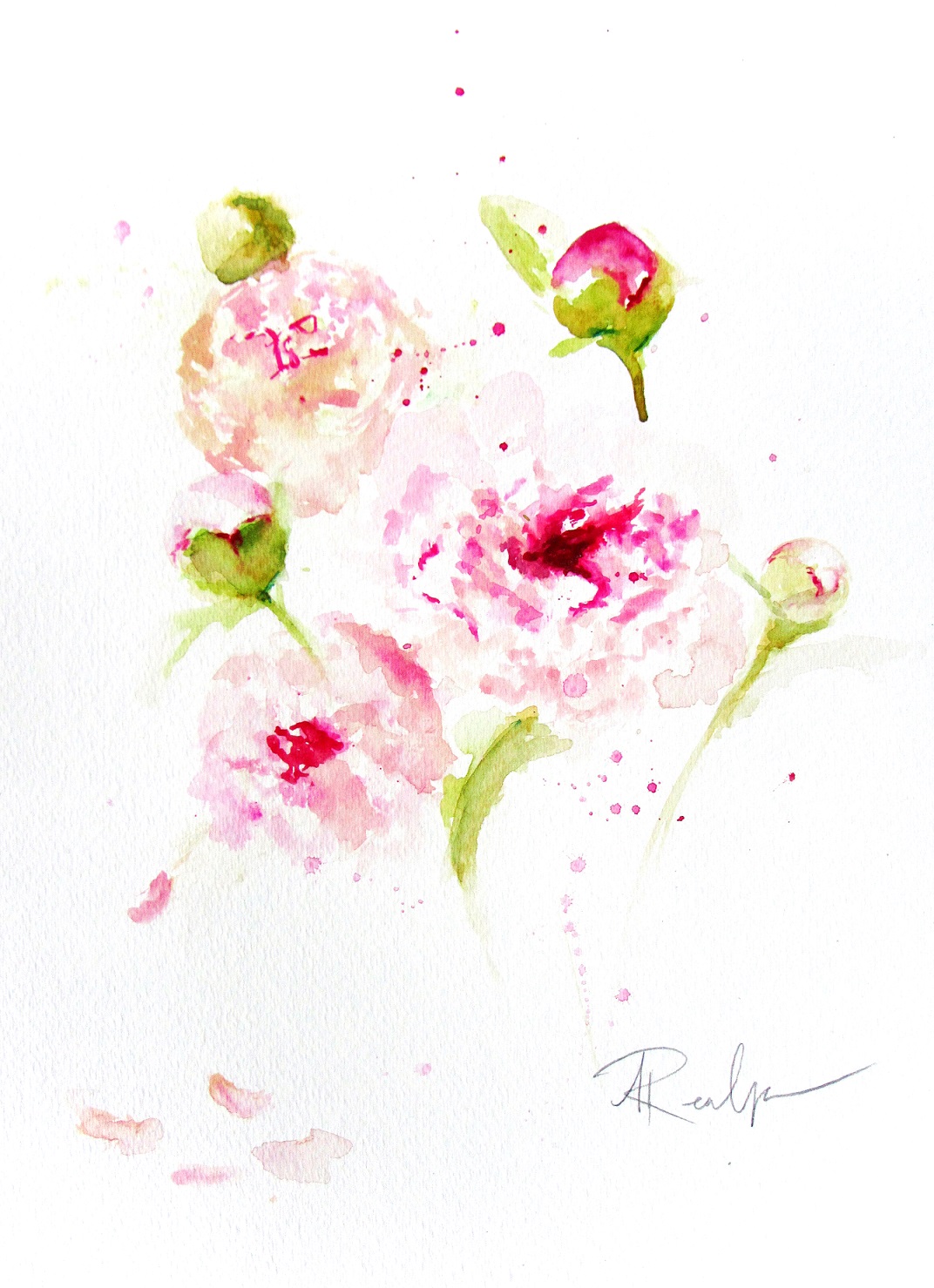 1072x1479 Peony Watercolor Painting Angy Paints