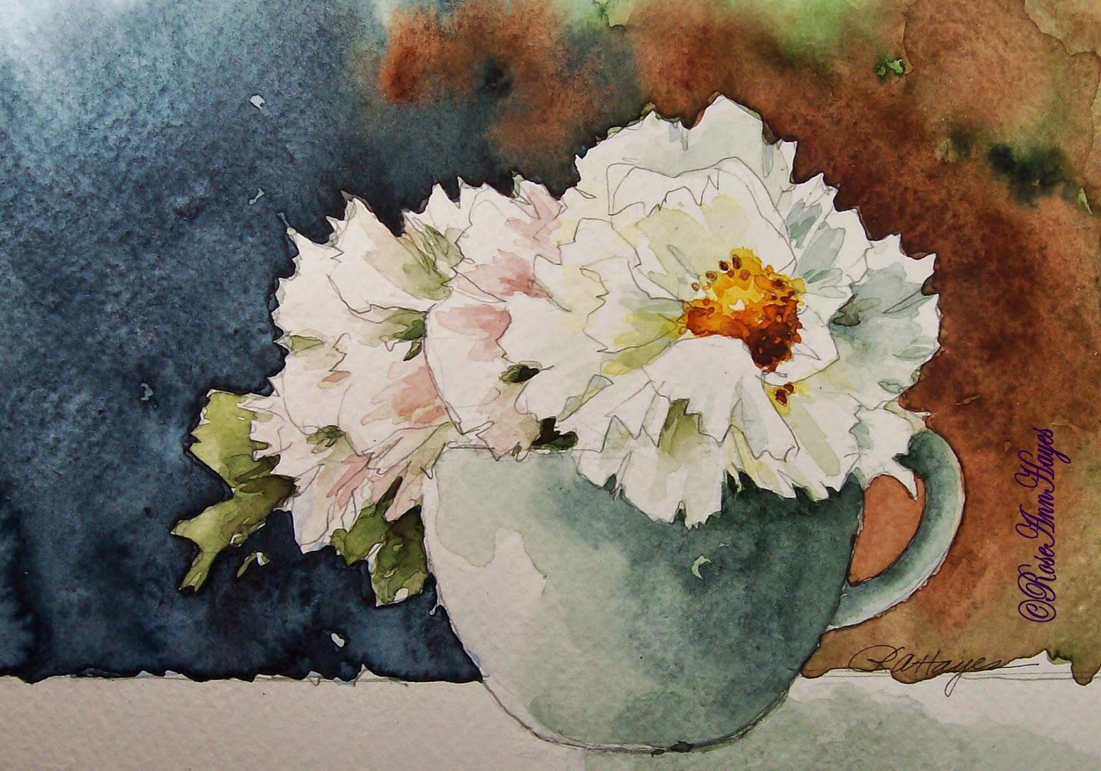 1600x1121 Watercolor Paintings By Roseann Hayes Peonies Watercolor Painting