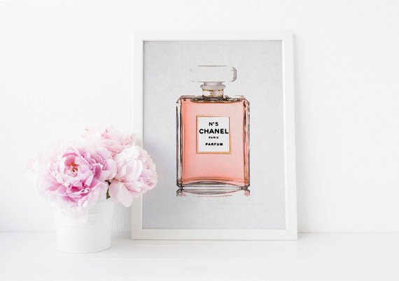 570x402 Chanel Perfume Bottle Watercolor Digital Download Instant Etsy