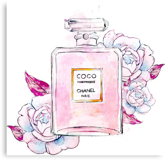 550x534 Perfume Bottle Watercolor Canvas Prints By Southprints Redbubble