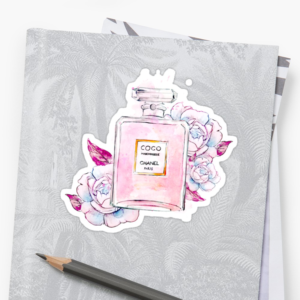 1000x1000 Perfume Bottle Watercolor Stickers By Southprints Redbubble