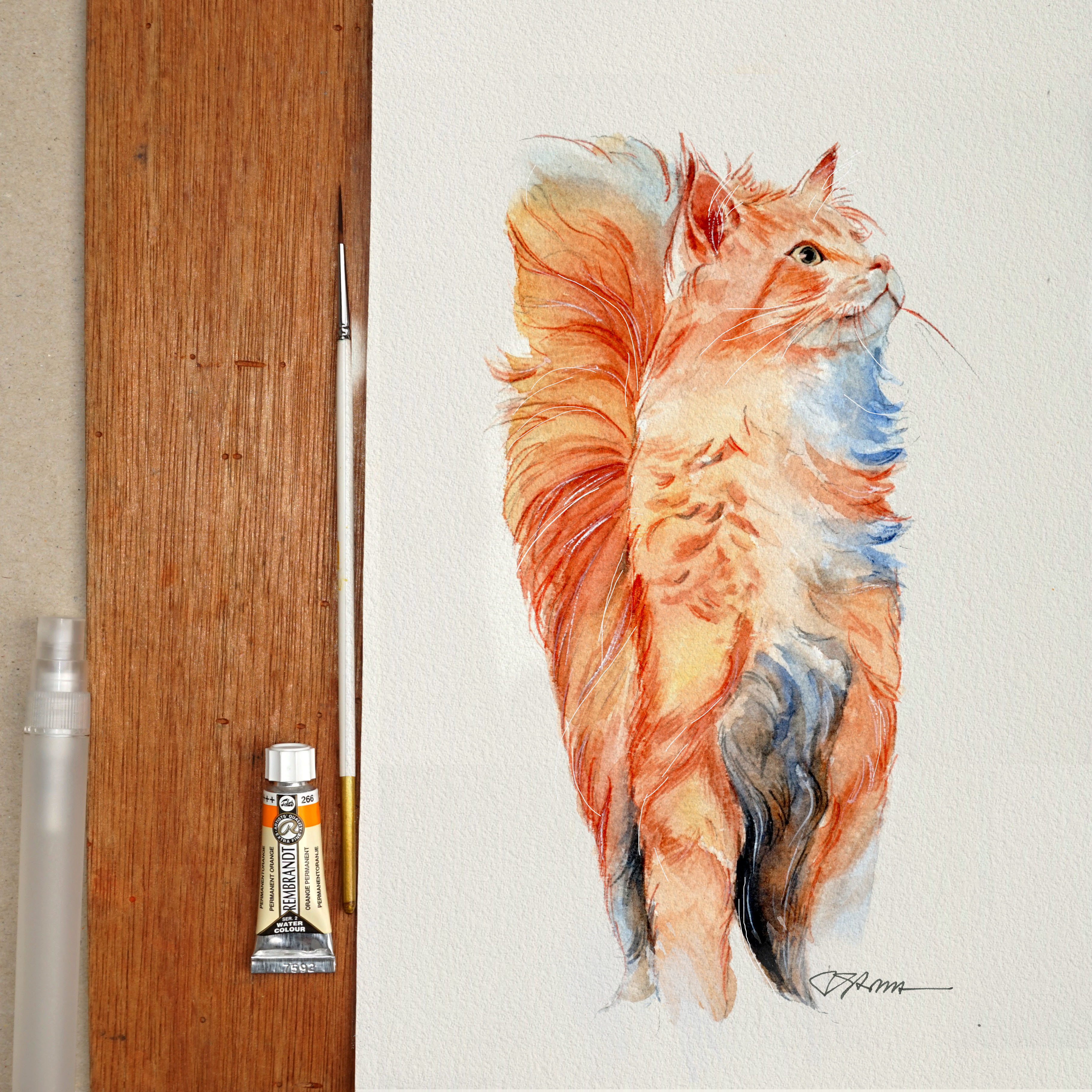3632x3632 Learn How To Paint A Persian Cat In Watercolor