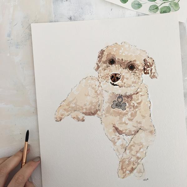 600x600 Custom Pet Portrait Watercolor Celeste C. Clark