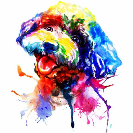 463x463 Custom Watercolor Dog Painting From Photo Dog Caricature Drawing