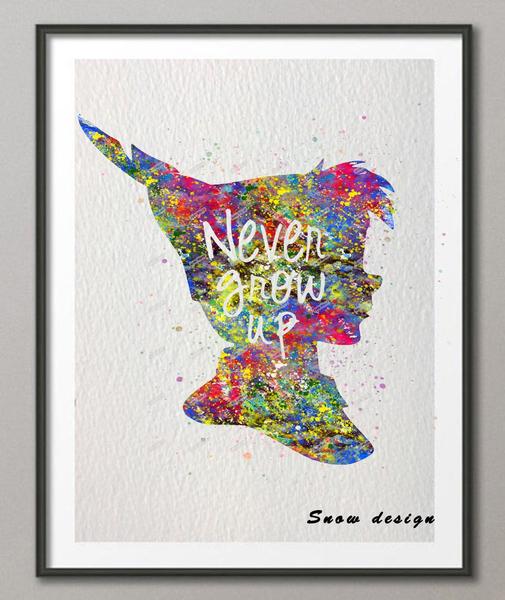 505x600 Original Watercolor Peter Pan Canvas Print