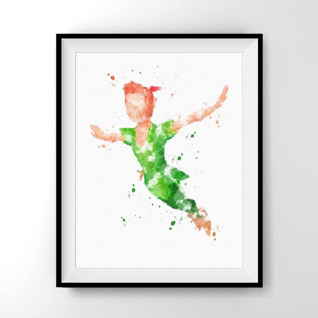 1024x1024 Peter Pan Flying Art Print Poster
