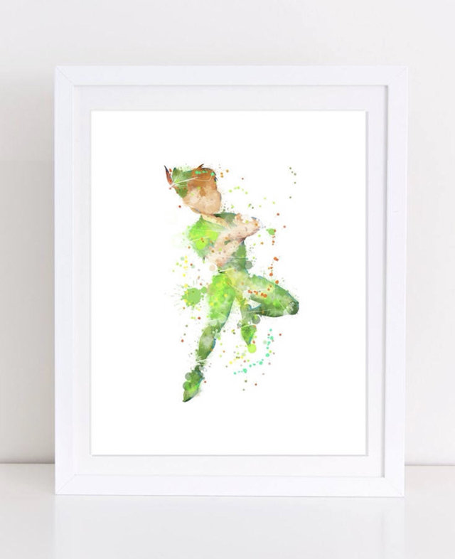 640x786 Peter Pan Watercolor Nursery Decor