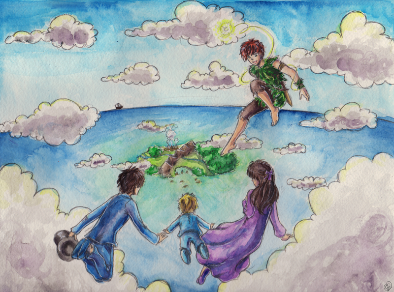 800x594 Peter Pan Watercolor By Triaelf9