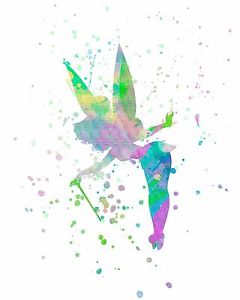 240x300 Watercolor Pop Art Print Tinkerbell From Peter Pan Story Movie