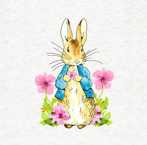 300x297 Peter Rabbit Flowers Fabric Cushion Upholstery Craft Panel 8x8