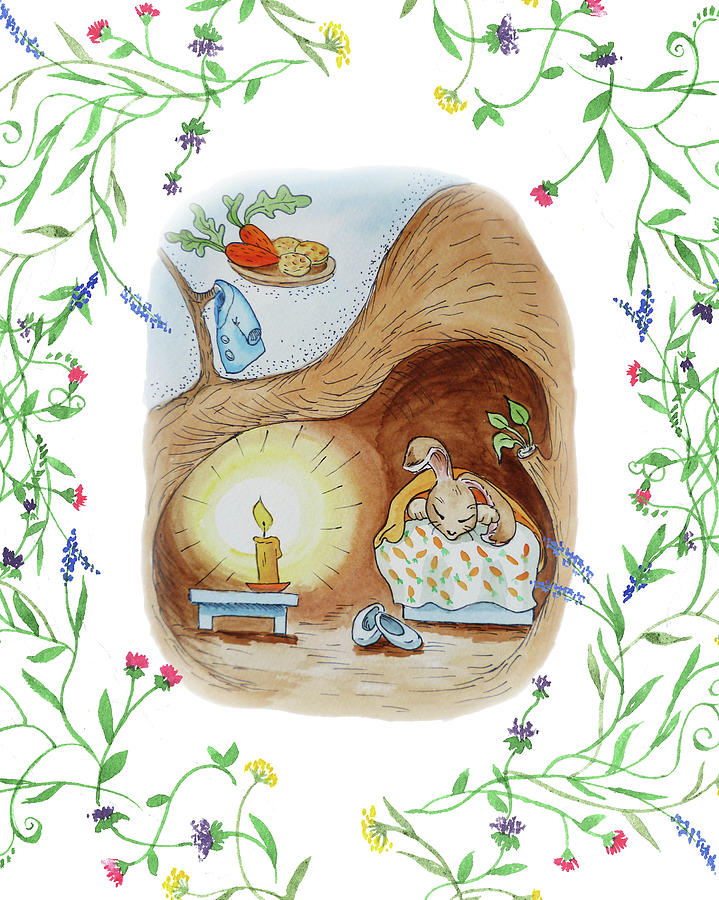 719x900 Peter Rabbit Watercolor Illustration Ii Painting By Irina Sztukowski