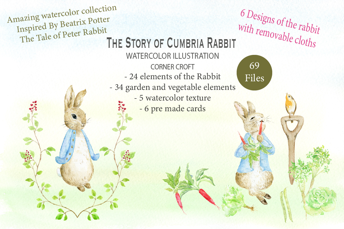 1160x772 Watercolor Cumbria Rabbit Illustration By Cornercroft